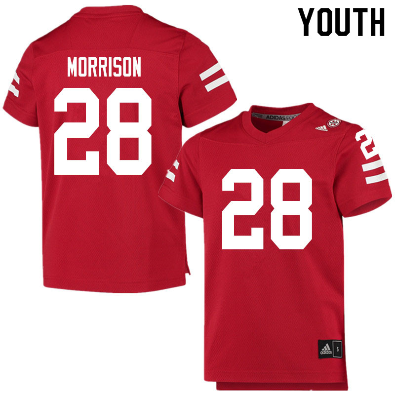 Youth #28 Sevion Morrison Nebraska Cornhuskers College Football Jerseys Sale-Scarlet - Click Image to Close